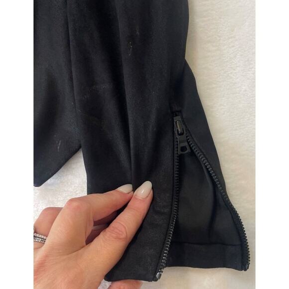 Alice + Olivia Goat Leather Jacket Size XS Draped Waterfall Open Front - Damaged - Picture 11 of 16